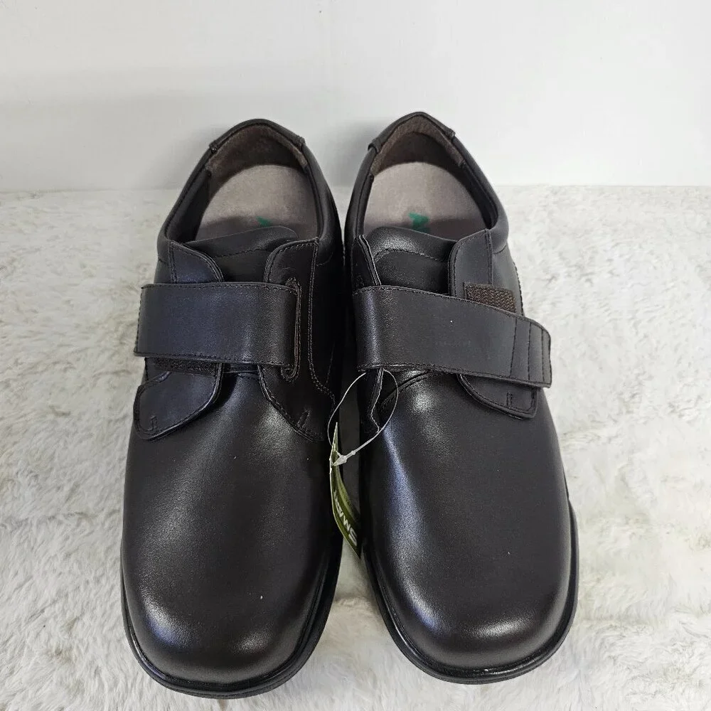 NWT Men's Apex Brown Ambulator Single Strap Casual Comfort Orthopedic Shoe 10.5W